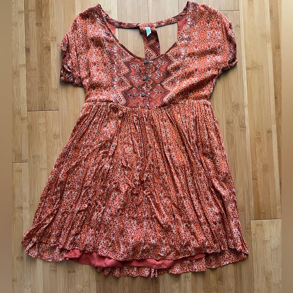 Free People - Orange Bohemian Dress